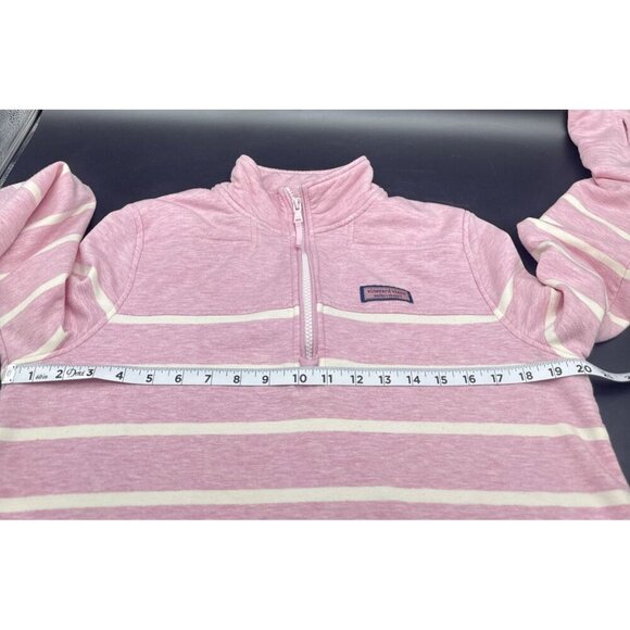Vineyard Vines Womens Pink White Stripe 1/4 Zip Dreamcloth Shep Shirt Sz S Prep - Picture 9 of 10